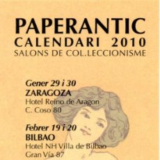 Coleccionismo Marcapáginas: MARCAPÁGINAS – PAPERANTIC CALENDARIO 2010 - CATALAN. Lote 200751482