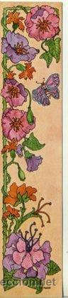 Collectables Bookmark: MARCAPAGINAS - PUNTO DE LIBRO - FLORES Y MARIPOSA - EDIT. POSTERS DEL TIEMPO - N&ordm;102.014 - A&Ntilde;OS 80