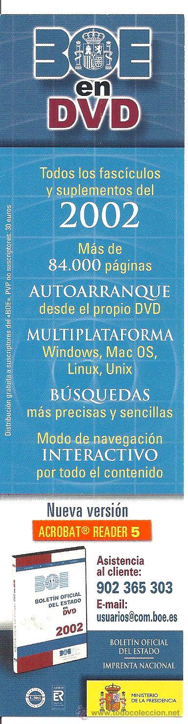Coleccionismo marcap&aacute;ginas: MARCAPAGINAS BOE EN DVD 2002