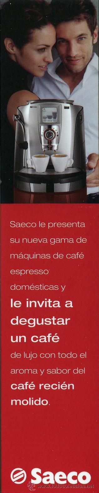 Coleccionismo marcap&aacute;ginas: Marcapaginas - punto libro - saeco ( cafeteras) - Foto 1