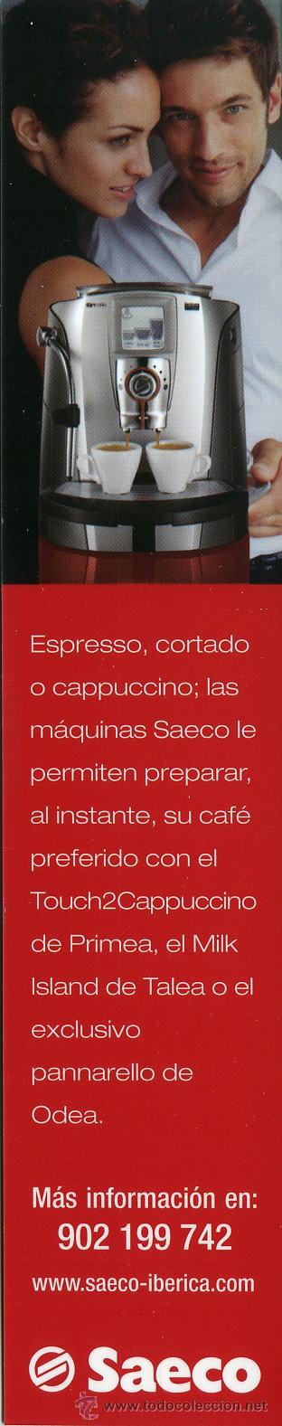 Coleccionismo marcap&aacute;ginas: Marcapaginas - punto libro - saeco ( cafeteras) - Foto 2