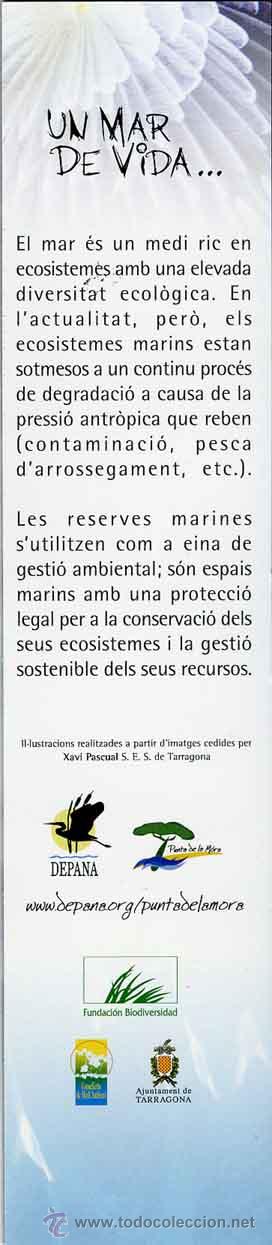 Coleccionismo marcap&aacute;ginas: Marcapaginas - punto libro - un mar de vida - Foto 2