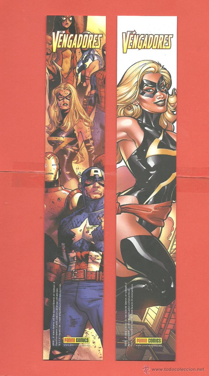 Collectables Bookmark: MARCAP&Aacute;GINAS PANINI A DOS CARAS MARVEL