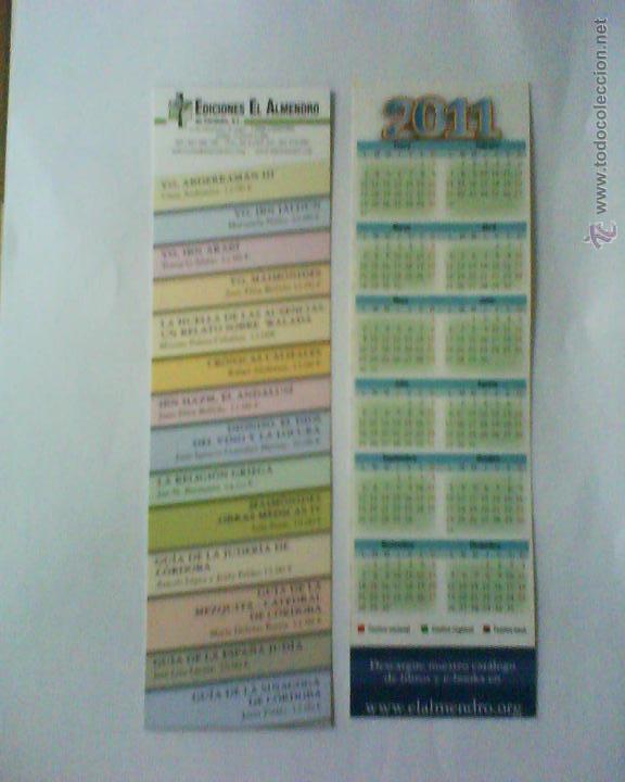 Coleccionismo marcap&aacute;ginas: MARCAPAGINAS CALENDARIO 2011 - EDICIONES EL ALMENDRO - Foto 1