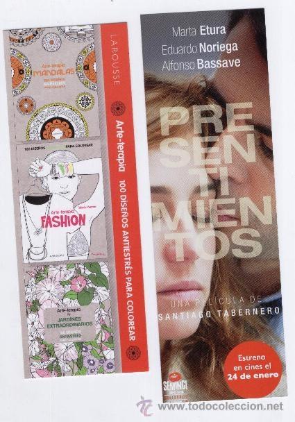 Coleccionismo marcap&aacute;ginas: PRESENTIMIENTOS + LAROUSSE ARTE-TERAPIA 100 DISE&Ntilde;OS - Foto 1