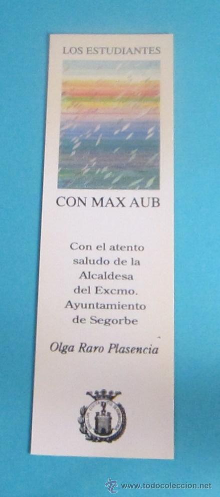 Coleccionismo marcap&aacute;ginas: MARCAP&Aacute;GINAS MAX AUB. SEGORBE - Foto 1
