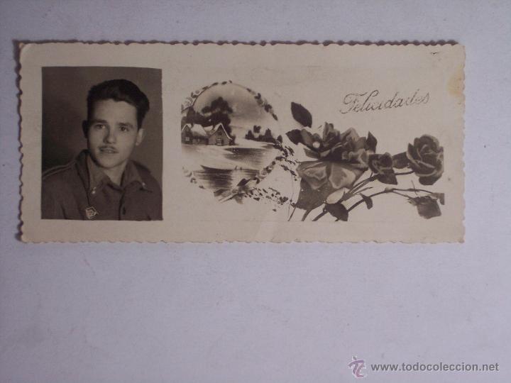 Collectionnisme Marque-pages: MACAPAGINAS - PUNTO DE LIBRO, FELICIDADES (TROQUELADO CON FOTO DE MILITAR) (12,8.x6)