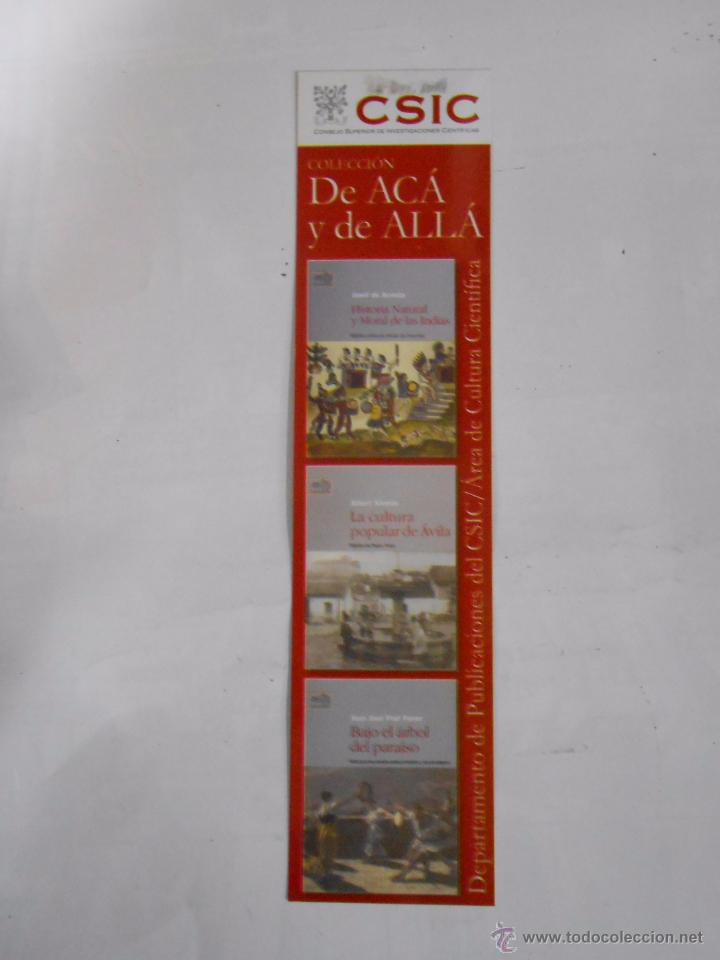 Sammeln von Lesezeichen: MARCAPAGINAS COLECCION DE ACA Y DE ALLA. CSIC. TDKP6