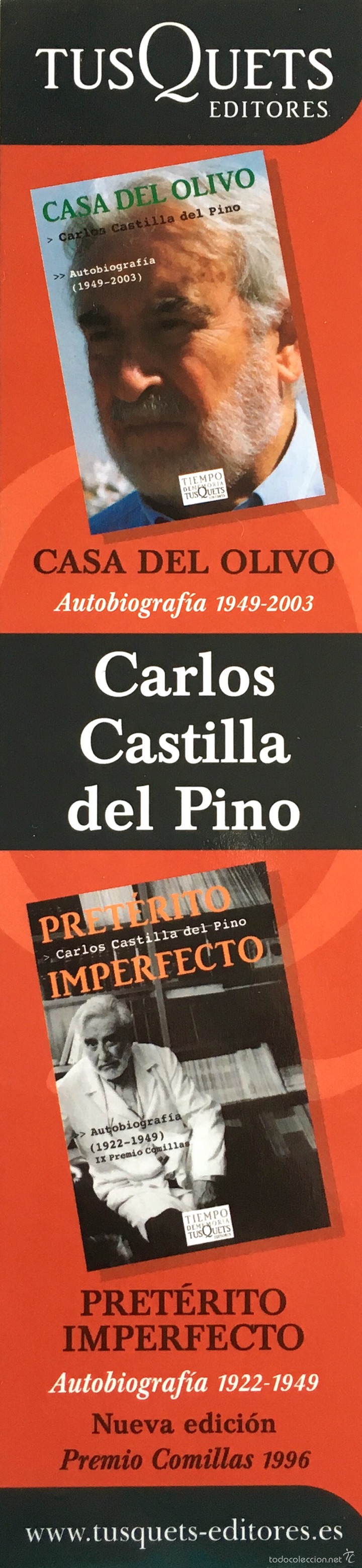 Coleccionismo marcap&aacute;ginas: Marcapaginas libros de Carlos Castilla del Pino - Foto 1