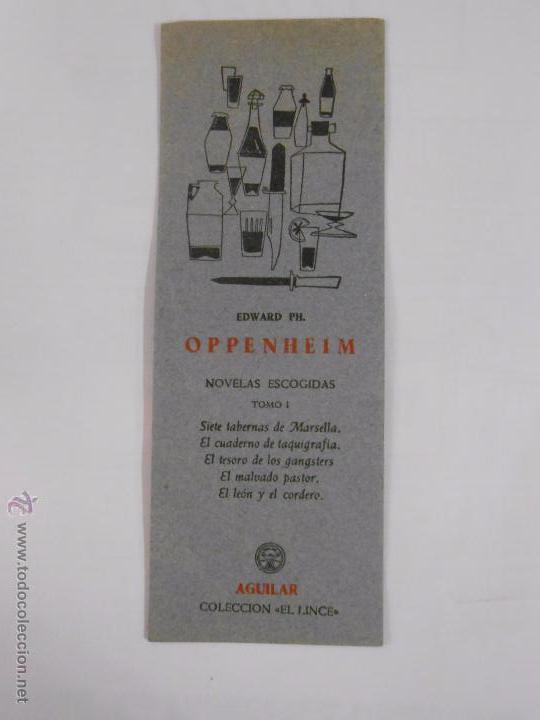 Sammeln von Lesezeichen: MARCAPAGINAS. OPPENHEIM. NOVELAS ESCOGIDAS TOMO I. EDWARD PH. TDKP6