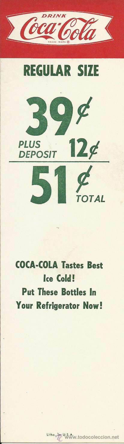 Sammeln von Lesezeichen: Antiguo Marcapaginas de la Casa Coca Cola