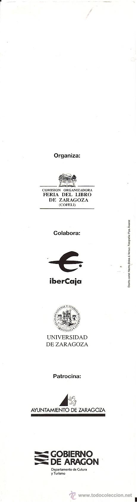 Coleccionismo marcap&aacute;ginas: Marcap&aacute;ginas Feria del Libro Zaragoza 2000 - Foto 2