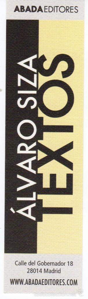 Coleccionismo marcap&aacute;ginas: MARCAP&Aacute;GINAS - ABADA EDITORES - TEXTOS - &Aacute;LVARO SIZA - Foto 1