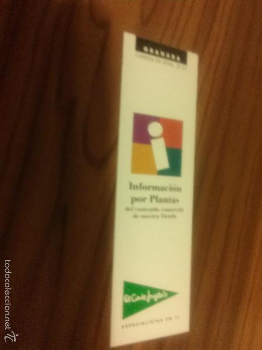 Coleccionismo Marcap&aacute;ginas: MARCAPAGINAS EL CORTE INGL&Eacute;S GRANADA. INFORMACI&Oacute;N POR PLANTAS. DOBLE CARA. BUEN ESTADO. DIFICIL C-1