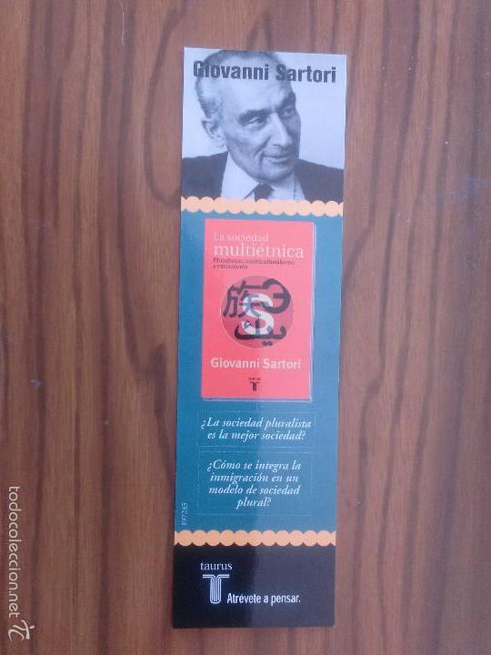 Coleccionismo Marcap&aacute;ginas: MARCAP&Aacute;GINAS. LITERATURA. TAURUS. GIOVANNI SARTORI. BUEN ESTADO. DOBLE CARA. RARO