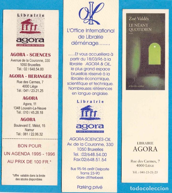 Sammeln von Lesezeichen: LIBRAIRIE AGORA. B&Eacute;LGICA, 1995-96. PUNTO DE LIBRO / MARCAP&Aacute;GINAS