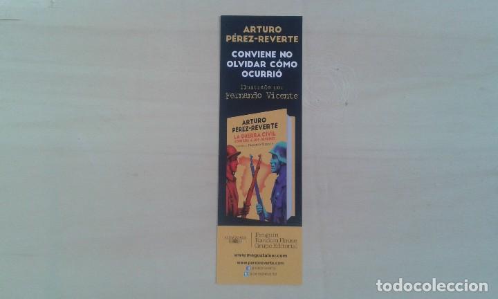 Coleccionismo marcap&aacute;ginas: punto de libro, marcap&aacute;ginas, la guerra civil contada a los j&oacute;venes, Perez Reverte, edit.megustaleer