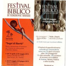 Coleccionismo Marcapáginas: MARCAPÁGINAS FESTIVAL BÍBLICO VICENZA 2013. Lote 71629203