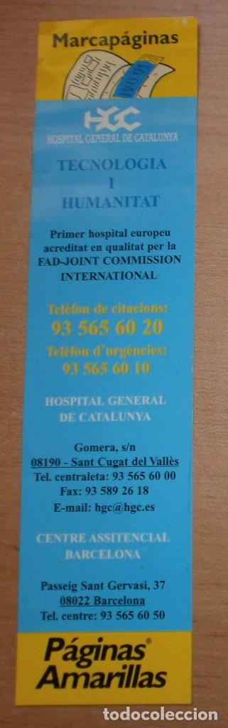 Collectables Bookmark: P12 Marcap&aacute;ginas Punto Libro - P&aacute;ginas Amarillas - Hospital General de Catalunya