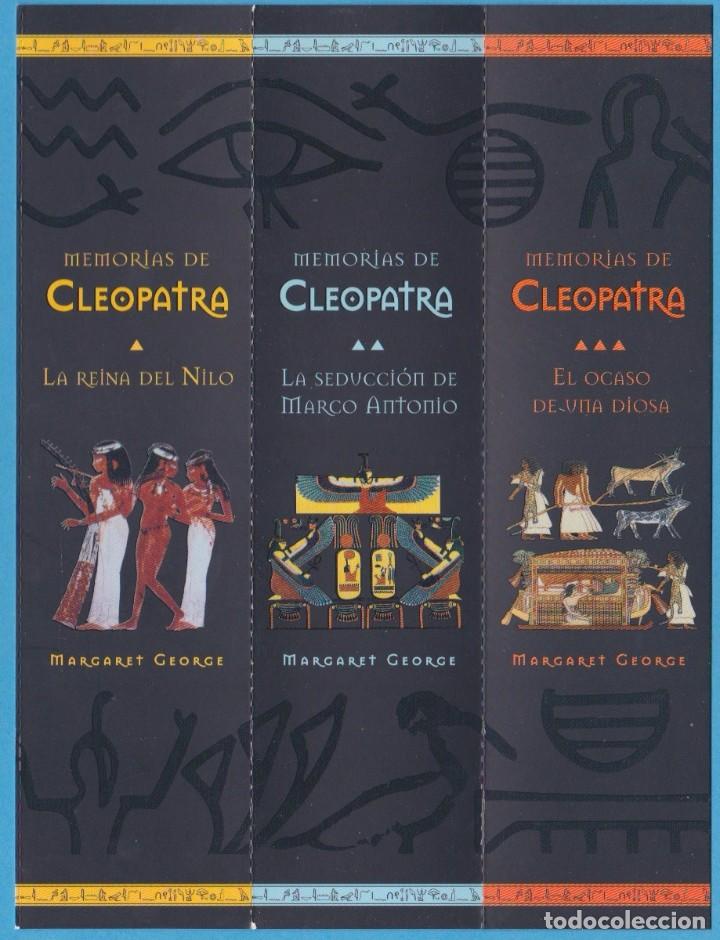 Coleccionismo Marcap&aacute;ginas: MEMORIAS DE CLEOPATRA. MARGARET GEORGE. SET DE 3 PUNTOS CON TROQUEL. EDICIONES B. PUNTO DE LIBRO