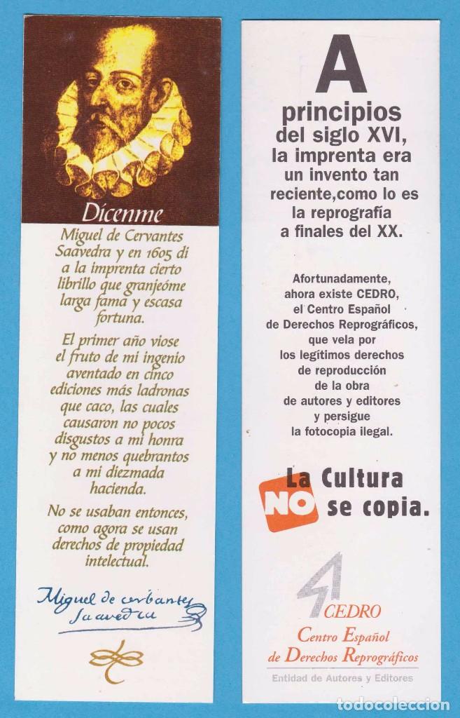 Coleccionismo Marcap&aacute;ginas: D&Iacute;CENME. CERVANTES. LA CULTURA NO SE COPIA. CEDRO. PUNTO DE LIBRO