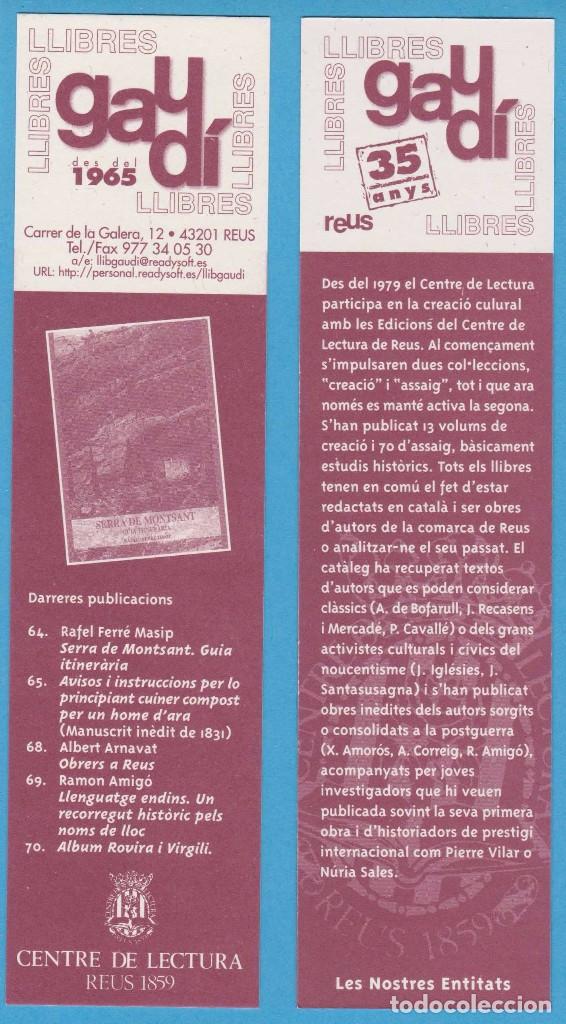 Coleccionismo Marcap&aacute;ginas: 35 ANYS GAUD&Iacute; LLIBRES. REUS. CENTRE DE LECTURA REUS. PUNTO DE LIBRO / MARCAP&Aacute;GINAS
