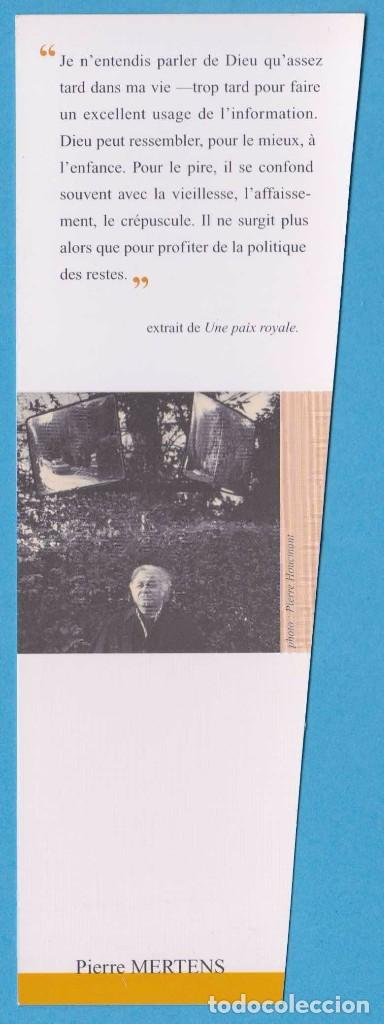 Sammeln von Lesezeichen: PIERRE MERTENS. DIRECTION DES LETTRES ET DU LIVRE. FRANCIA. PUNTO DE LIBRO / MARCAP&Aacute;GINAS