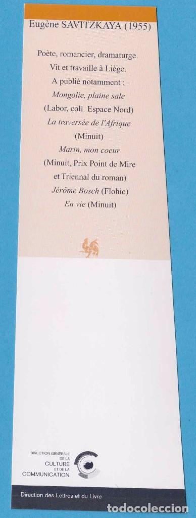 Collezionismo Segnalibri: EUG&Egrave;NE SAVITZKAYA. DIRECTION DES LETTRES ET DU LIVRE. FRANCIA. PUNTO DE LIBRO