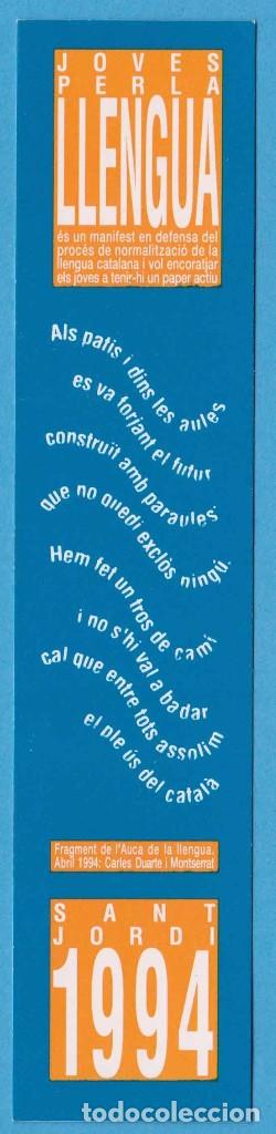 Collectables Bookmark: JOVES PER LA LLENGUA. SANT JORDI 1994. PUNTO DE LIBRO, MARCAP&Aacute;GINAS