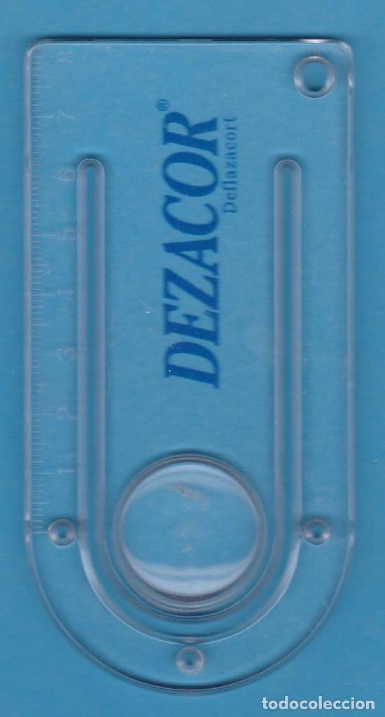 Collectionnisme Marque-pages: DEZACOR. DEFLAZACORT. PUNTO DE LIBRO PL&Aacute;STICO CON LUPA Y REGLA