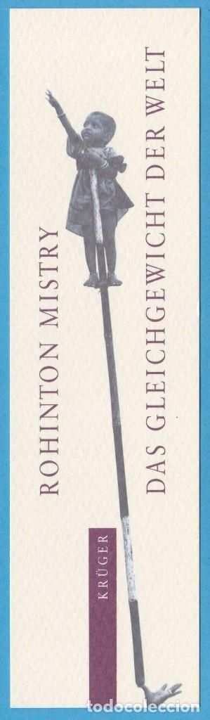 Sammeln von Lesezeichen: DAS GLEICHGEWICHT DER WELT. ROHINTON MISTRY. KR&Uuml;GER. PUNTO LIBRO / MARCAP&Aacute;GINAS
