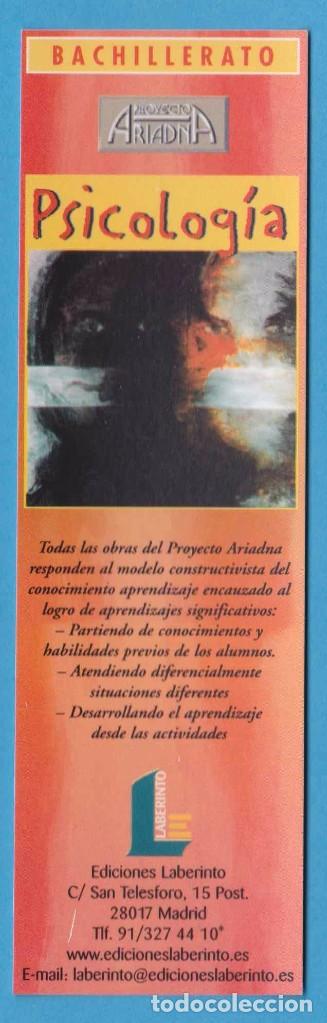 Coleccionismo marcap&aacute;ginas: PSICOLOG&Iacute;A. PROYECTO ARIADNA. EDICIONES LABERINTO. PUNTO LIBRO - Foto 1