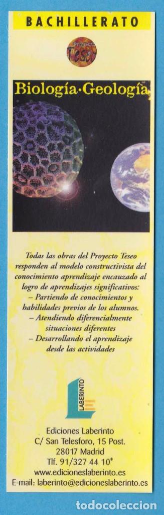 Collectables Bookmark: BIOLOG&Iacute;A GEOLOG&Iacute;A. PROYECTO TESEO. EDICIONES LABERINTO. PUNTO LIBRO
