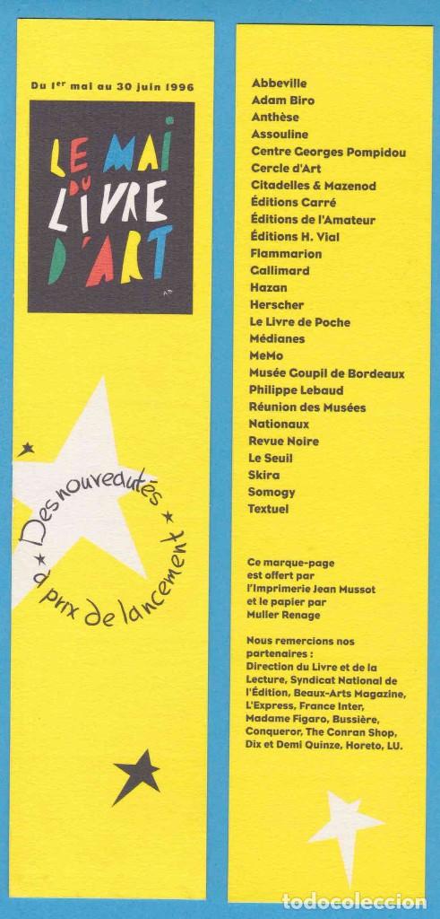 Collectionnisme Marque-pages: LE MAI DU LIVRE D'ART. 1996. FRANCIA O LUXEMBURGO. PUNTO DE LIBRO, MARCAP&Aacute;GINAS