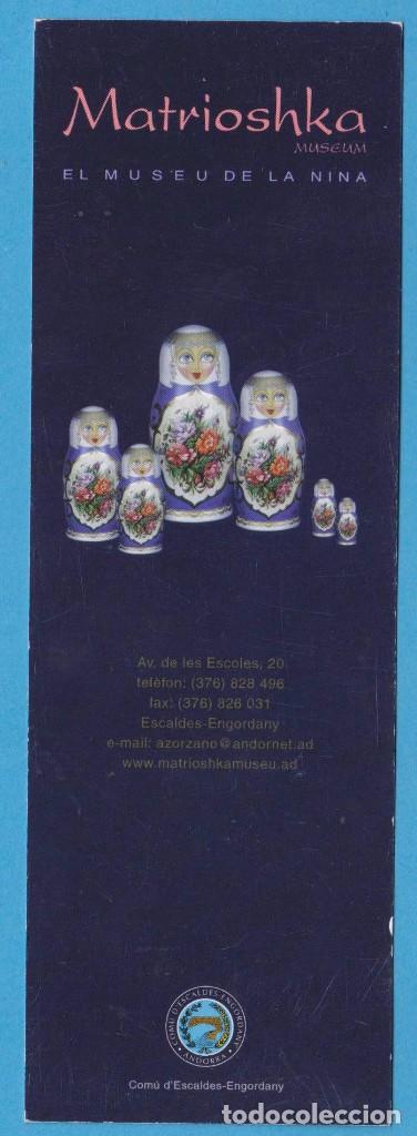Coleccionismo Marcap&aacute;ginas: MATRIOSHKA MUSEUM. EL MUSEU DE LA NINA. COM&Uacute; D'ESCALDES ENGORDANY. ANDORRA. PUNTO DE LIBRO