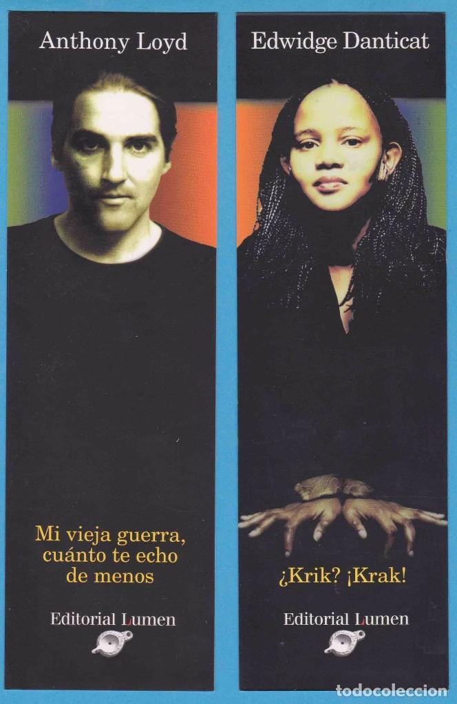 Coleccionismo Marcap&aacute;ginas: EDWIGE DANTICAT, ANTHONY LOYD. EDITORIAL LUMEN. PUNTO DE LIBRO, MARCAP&Aacute;GINAS