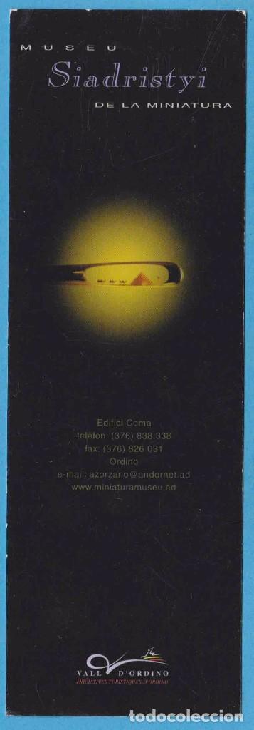 Collectionnisme Marque-pages: MUSEU SIADRISTYI DE LA MINIATURA. VALL D'ORDINO, ANDORRA. PUNTO DE LIBRO
