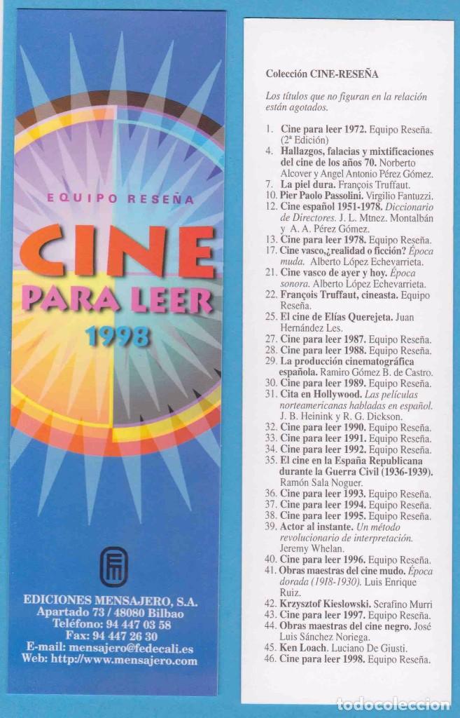 Collectables Bookmark: CINE PARA LEER, 1998. EQUIPO RESE&Ntilde;A. EDICIONES MENSAJERO. PUNTO DE LIBRO, MARCAP&Aacute;GINAS