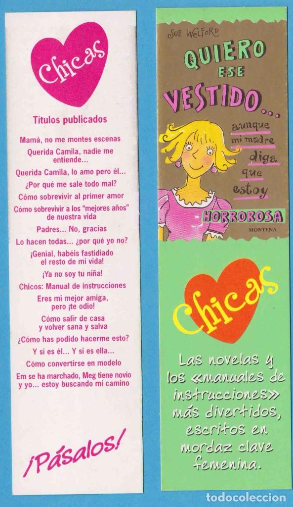 Sammeln von Lesezeichen: QUIERO ESE VESTIDO... SUE WELFORD. CHICAS. MONTENA. PUNTO DE LIBRO