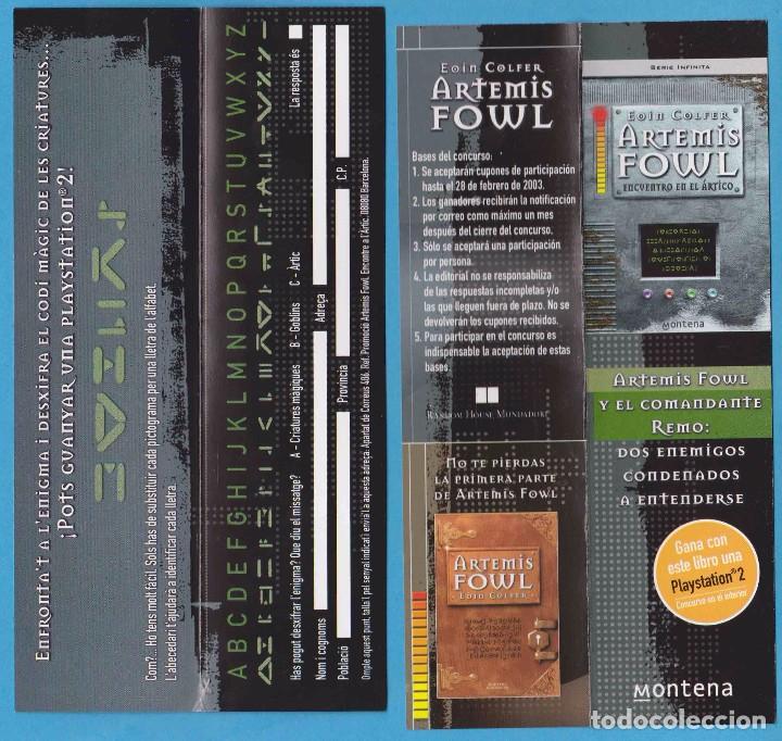 Collectables Bookmark: ARTEMIS FOWL. EOIN COLFER. D&Iacute;PTICO CONCURSO. MONTENA MONDADORI. PUNTO DE LIBRO