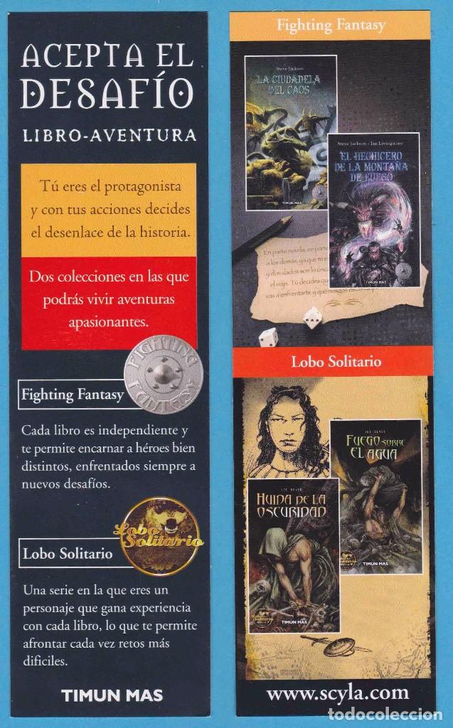 Coleccionismo Marcap&aacute;ginas: ACEPTA EL DESAF&Iacute;O. FIGHTING FANTASY / LOBO SOLITARIO. TIMUN MAS. PUNTO DE LIBRO, MARCAP&Aacute;GINAS