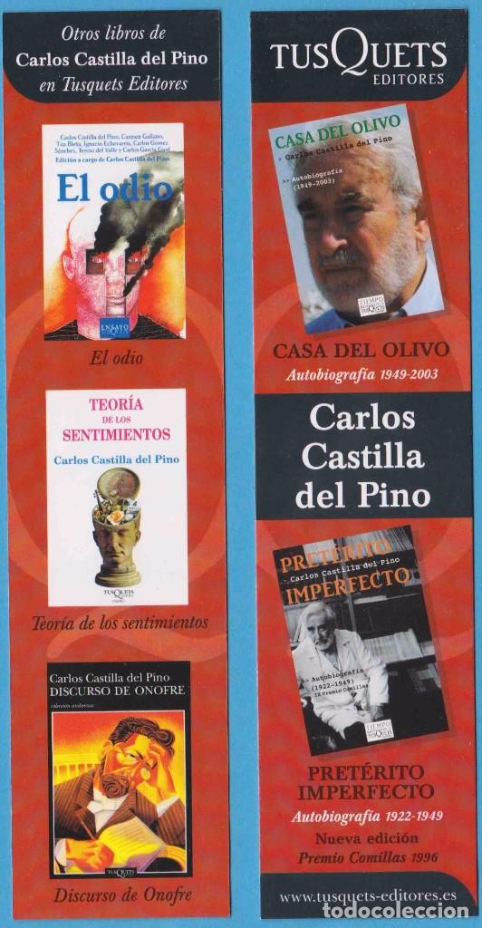 Coleccionismo Marcap&aacute;ginas: CASA DEL OLIVO, PRET&Eacute;RITO IMPERFECTO. CARLOS CASTILLA DEL PINO. TUSQUETS. PUNTO DE LIBRO