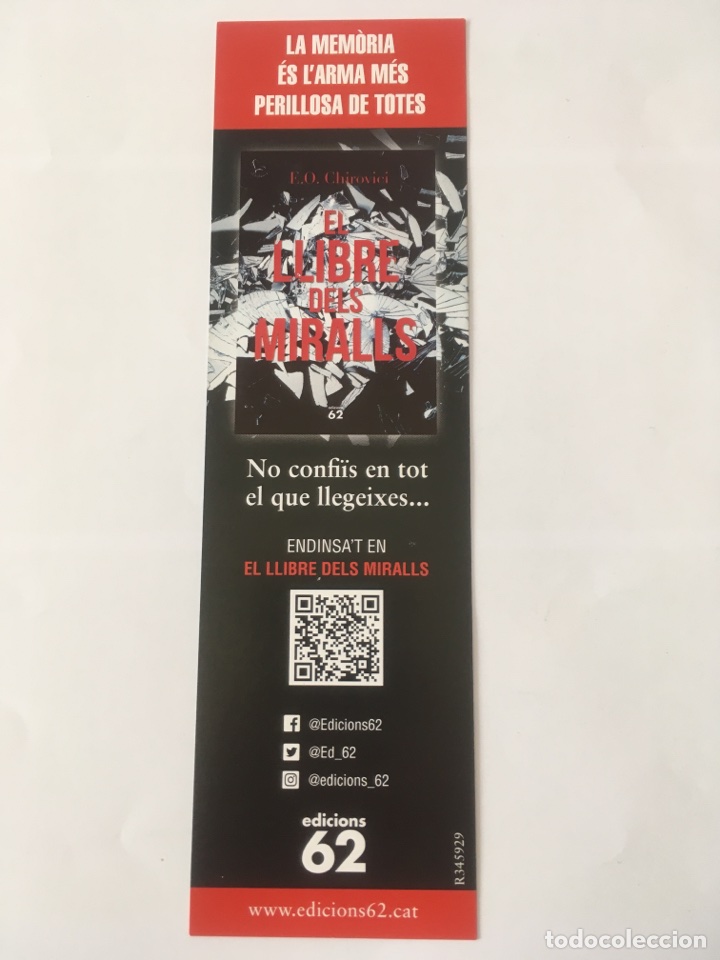 Coleccionismo marcap&aacute;ginas: Marcap&aacute;ginas o punto de libro El libro de los espejos - Foto 1
