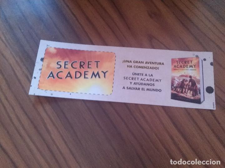 Coleccionismo Marcap&aacute;ginas: MARCAPAGINAS. LITERARIO. SECRET ACADEMY. TIENE UN RASCA NO UTILIZADO EN LA OTRA CARA. DOS CARAS. RAR