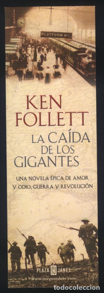Collectables Bookmark: A-4718- PUNTO DE LIBRO. MARCAP&Aacute;GINAS. LA CAIDA DE LOS GIGANTES. KEN FOLLET. PLAZA & JANES.