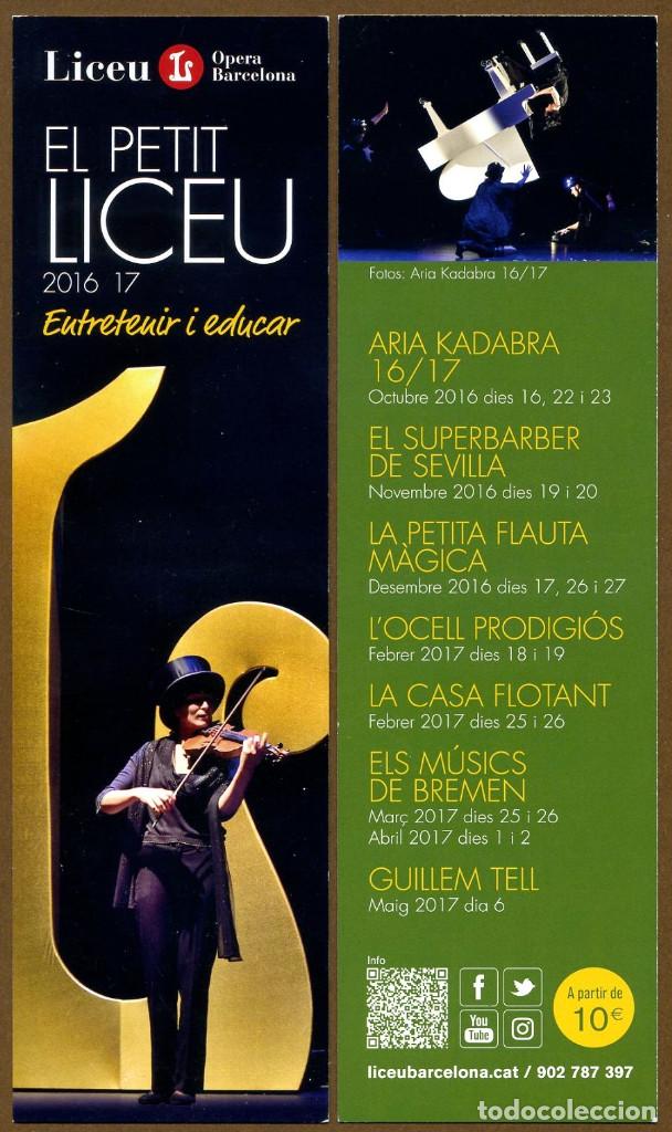 Coleccionismo Marcap&aacute;ginas: Marcap&aacute;ginas LICEU - EL PETIT LICEU 2016/17 ENTRENIR I EDUCAR / N&ordm; 75
