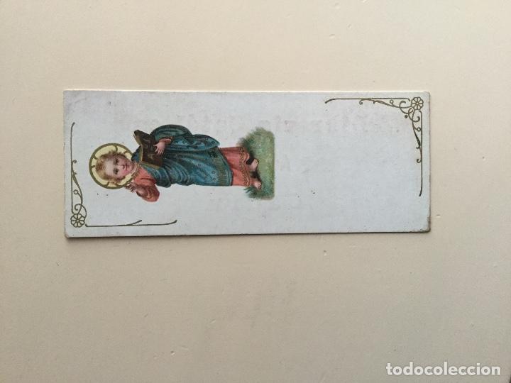 Coleccionismo marcap&aacute;ginas: Peque&ntilde;o marcapaginas ni&ntilde;o jesus, religioso antiguo, librer&iacute;a cat&oacute;lica Cadiz. Calle Ancha, 8