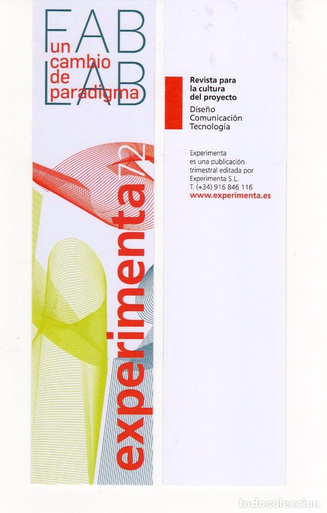 Coleccionismo marcap&aacute;ginas: ARCAP&Aacute;GINAS - EXPERIMENTA 72 - UN CAMBIO DE PARADIGMA - FAB LAB - Foto 1