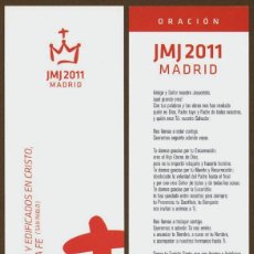 Coleccionismo Marcapáginas: MARCAPÁGINAS ARZOBISPADO DE MADRID JMJ 2011. Lote 313759873