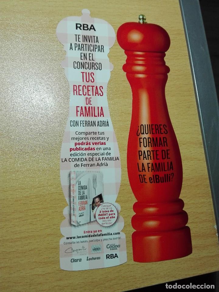 Coleccionismo marcap&aacute;ginas: marcapaginas - RBA - LA COMIDA DE LA FAMILIA - FERRAN ADRIA / EL BULLI - COCINA GASTRONOMIA